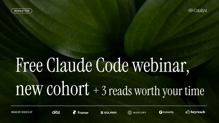 Free Claude Code webinar, new cohort + 3 reads worth your time