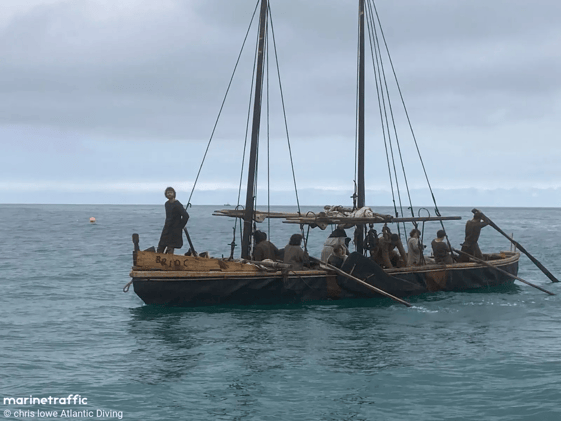 June 28 - Ancient Boat and Crew Arrive in Newquay