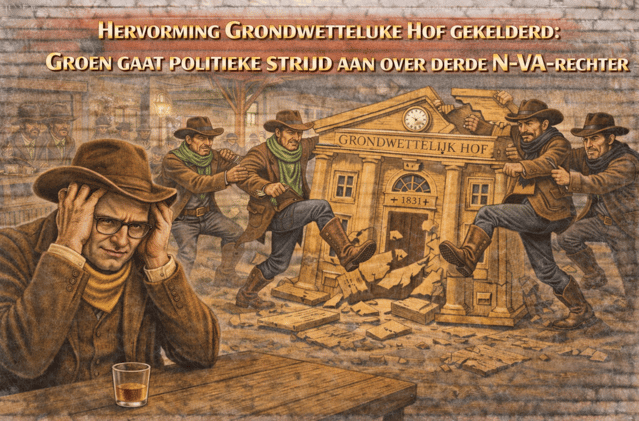 Politieke oorlog over Grondwettelijk Hof: Groen weigert derde N-VA-rechter te benoemen, hervormingen in Kamer gekelderd samen met Vlaams Belang