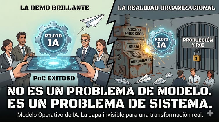 El modelo operativo de IA explicado (y por qué los pilotos mueren)