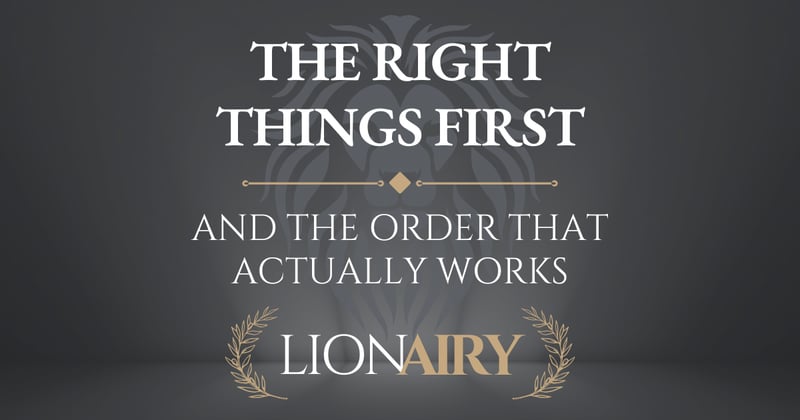 The Right Thing First