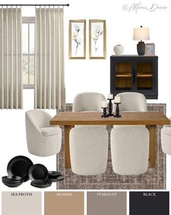 Dining Room With Black Accents