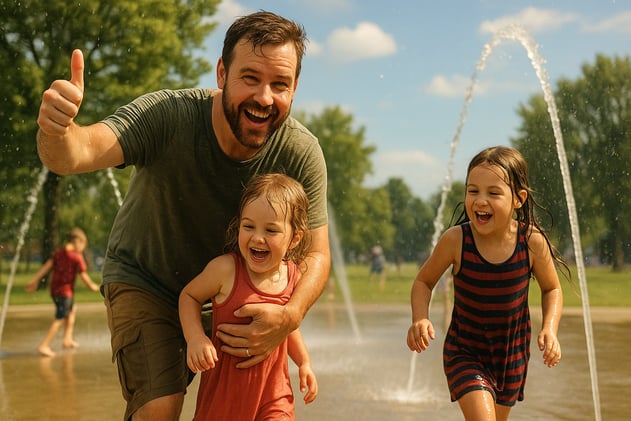 Splash Pads, Splash Dads, not Bad!