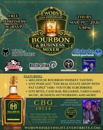 Stop by the WOBS 10th Anniversary "Bourbon & Business Mixer" tomorrow?