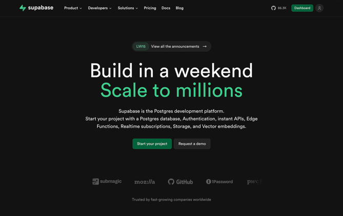 PLG company: Supabase