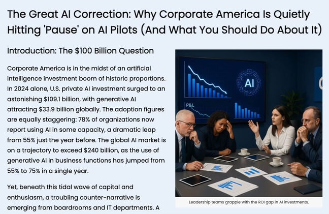AI adoption cannot be left to hype-driven initiatives or unexamined optimism. Boards and executives must approach AI with the rigor of any other strategic transformation...