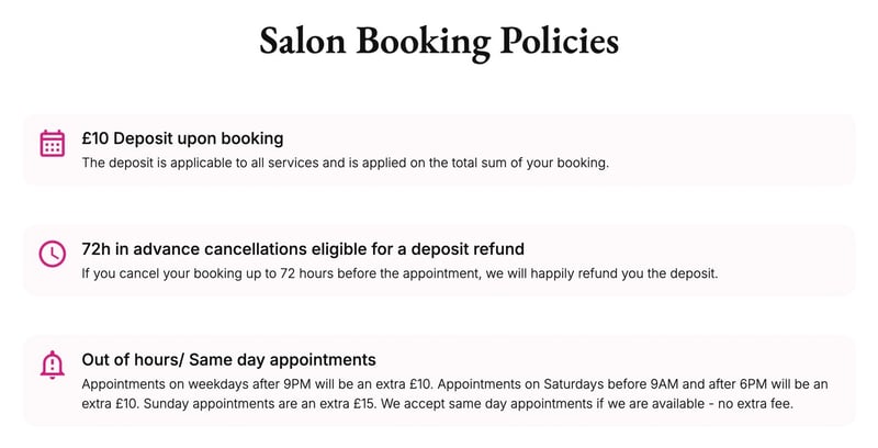 TimeTailor Salon Policy Template Generator