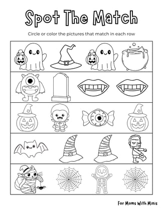 Halloween Spot the Match Worksheet