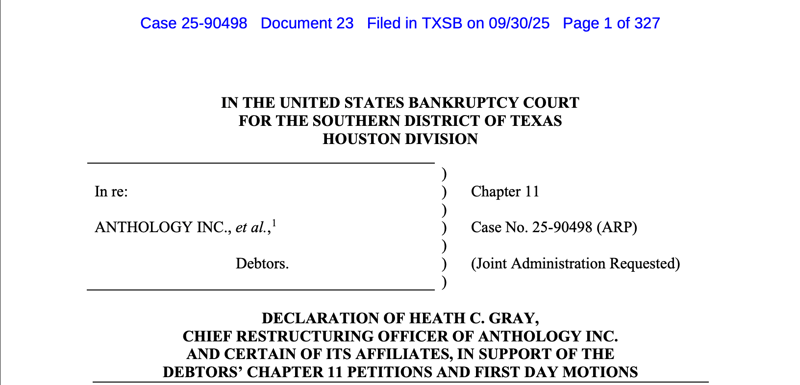 Anthology's Chapter 11 Bankruptcy by the Numbers