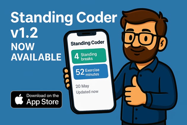 🚀 Standing Coder v1.2 is live – now with exercise tracking!