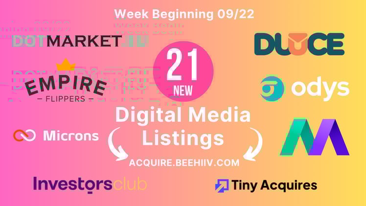 🆕 Digital Media Listings (Sept 22): 21 New listings