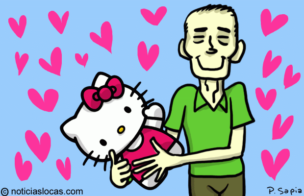 Es el dueño de la colección más grande del mundo de Hello Kitty, y tiene 67 años
