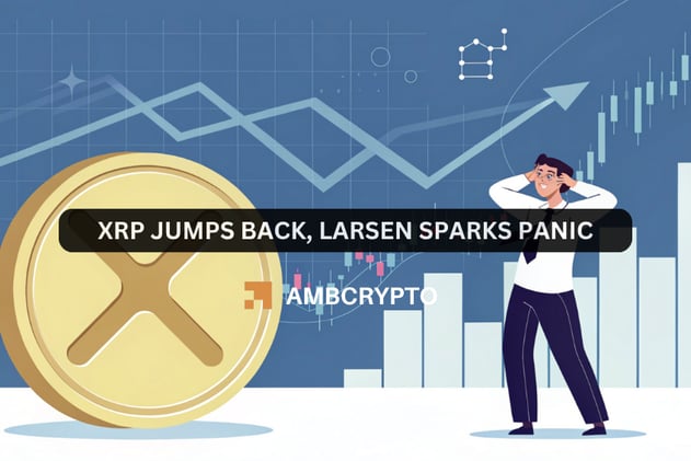 XRP jumps back, Larsen sparks panic