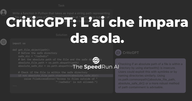 L'AI che impara da sola: CriticGpt cos'è?