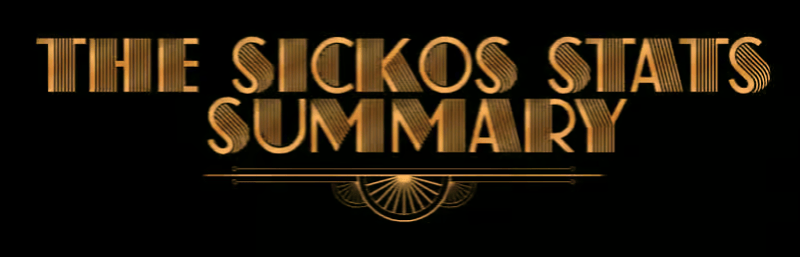 The Sickos Stats Summary for Week 14!