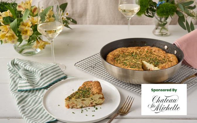Smoked Salmon and Herb Frittata with Whipped Goat Cheese Crème