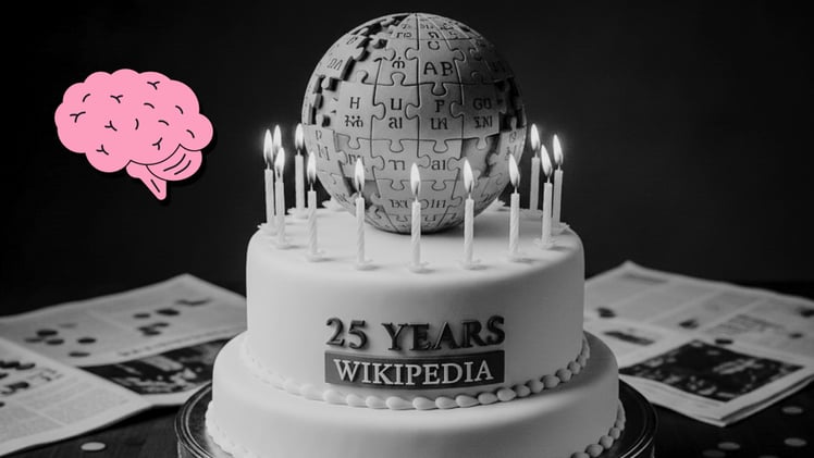 A Wikipédia sopra 25 velinhas