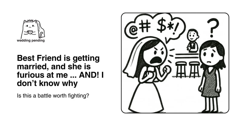 Best Friend is getting married, and she is furious at me ... AND! I don’t know why