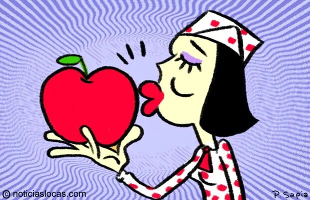 Un nuevo fetiche chino: manzanas besadas por azafatas