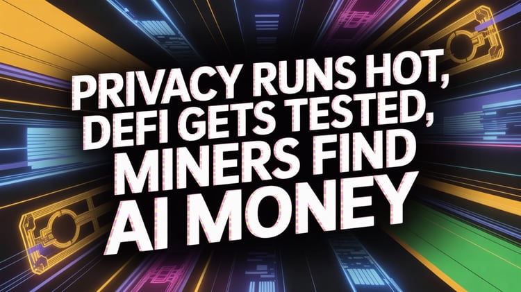 Privacy Runs Hot, DeFi Gets Tested, Miners Find AI Money