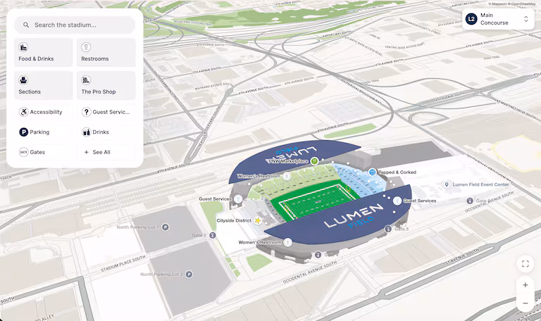 Digital indoor maps for stadiums