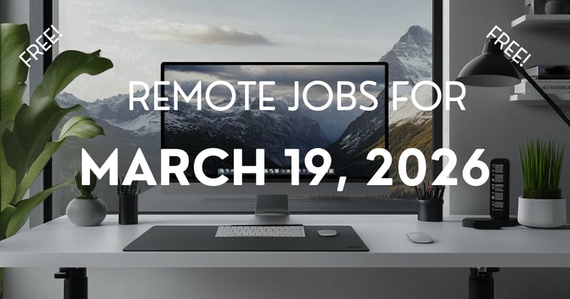 Remote jobs for March 19, 2026