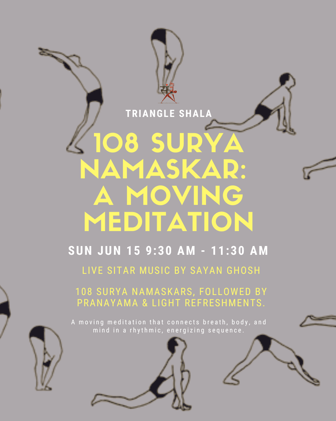  Flow into Radiance: 108 Surya Namaskars with Live Sitar – This Sunday!