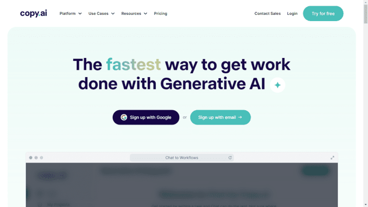 The ultimate tool for creative writing: copy.ai