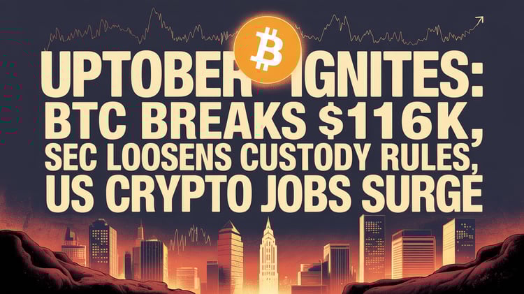 Uptober Ignites: BTC Breaks $116K, SEC Loosens Custody Rules, US Crypto Jobs Surge