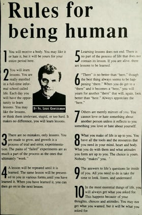 13-JUL-2025 | Excerpt from Lou Guntzelman’s “Rules for being human”