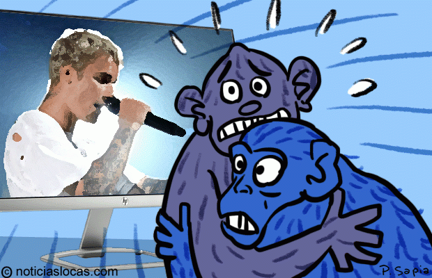 Los chimpancés odian la música de Justin Bieber