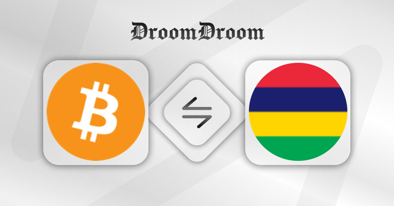 Calculate BTC to MUR Live Price with DroomDroom Converter