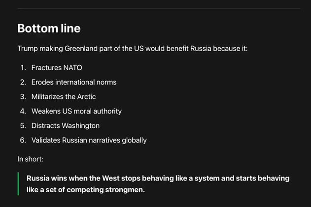 Why Trump Making Greenland Part of the US Would Benefit Russia: Fracturing the West - It legitimizes Russia’s own territorial logic,...