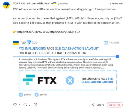 FTX Influencers facing $1B class action lawsuit