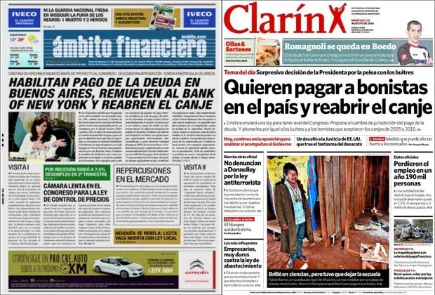 Proyecto para el pago de deuda externa en Banco Nación, Francisco recibió la Copa de San Lorenzo, muertos por explosión en Zárate, amistoso contra Alemania, Israel atacó Gaza y rompió la tregua