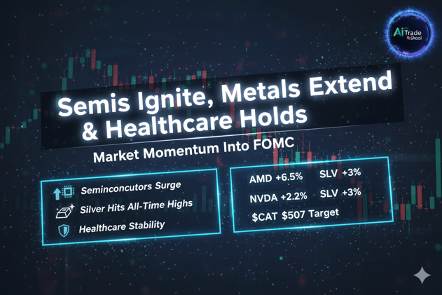 🚨 Semis Ignite, Metals Extend & Healthcare Holds: Wednesday’s Market Momentum Into FOMC