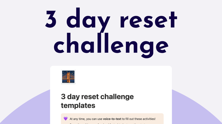 behind the scenes: 3 day reset course