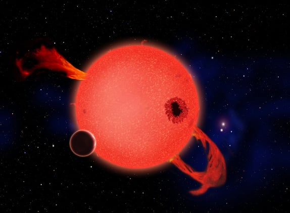 An exoplanet reveals its star’s spotty face