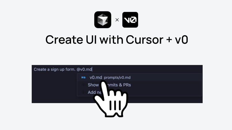 Use this trick to create UI elements with Cursor + v0