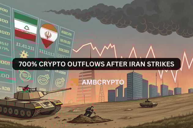 700% crypto outflows after Iran strikes