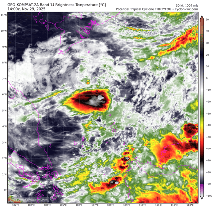 Tropical Depression Senyar (34W) – Tropical Cyclone Advisory #5: 1500 UTC 29 November 2025