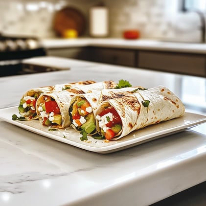Grilled Veggie Wraps with Avocado and Feta
