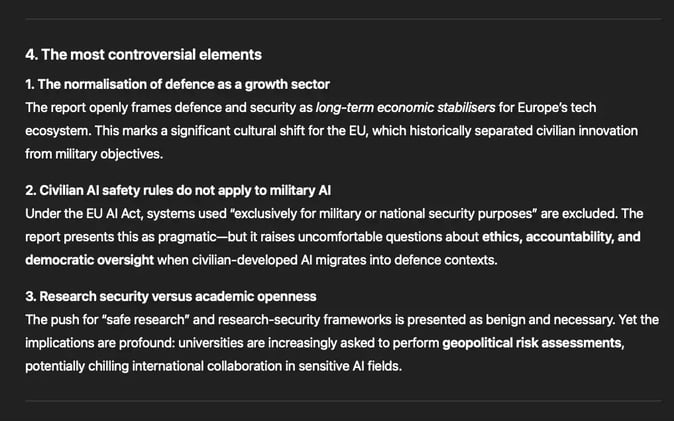 Europe’s challenge is not inventing AI—it is governing its transition from civilian promise to military reality without losing trust, openness, or sovereignty. Handled well, the EU can build...