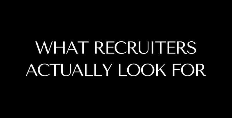 📩 What recruiters are actually looking for
