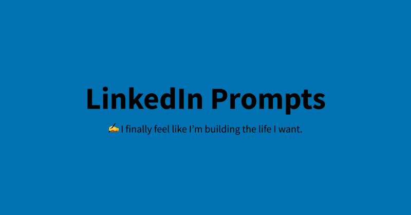 ✍️ I finally feel like I’m building the life I want.