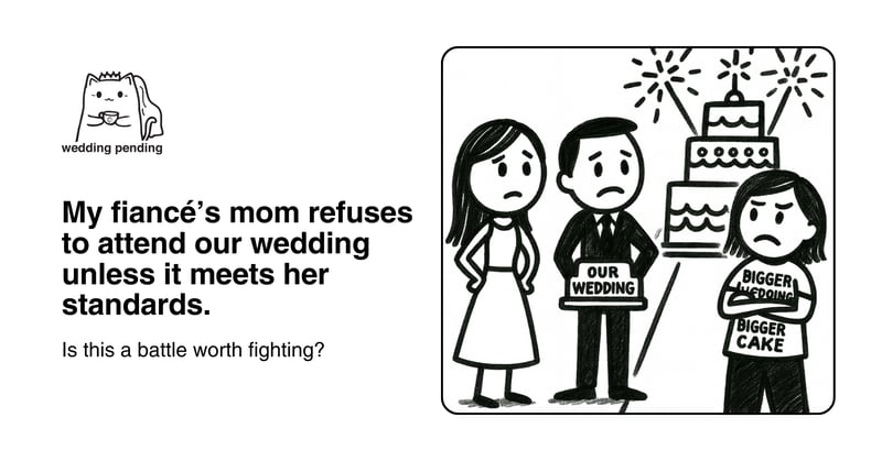My fiancé’s mom refuses to attend our wedding unless it meets her standards. 