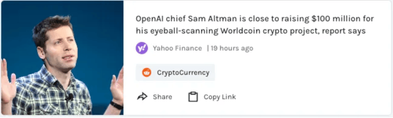 OpenAI chief close to raising $100m for Worldcoin project