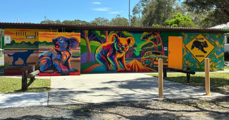 How a local koala joey inspired Crescent Head's newest mural
