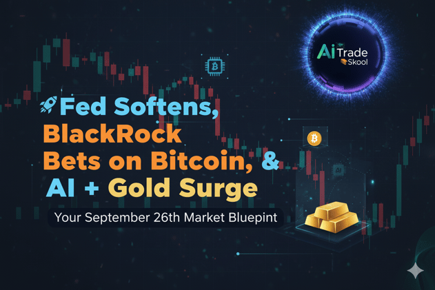 π Fed Softens, BlackRock Bets on Bitcoin, & AI + Gold Surge: Your September 26th Market Blueprint