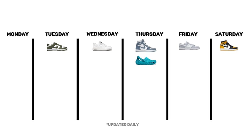 👟 Here is 6 drops happening this week